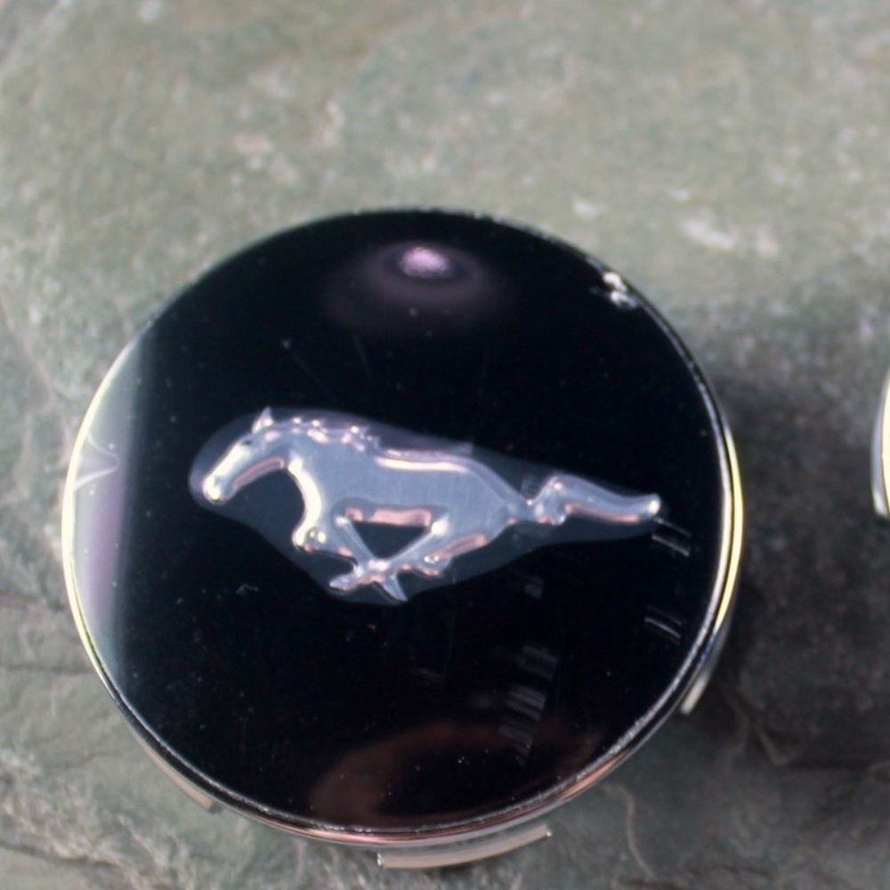 Ford MUSTANG Black COBRA 2.25 Inch RIM Caps